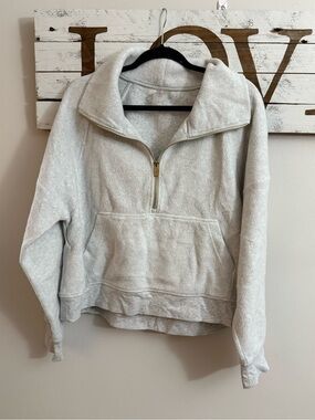Light Gray Cowl Half-Zip Pullover Sweater
